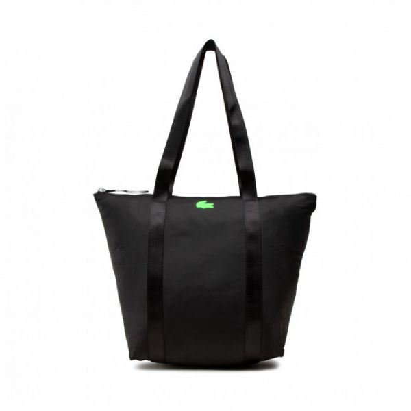 Borsetta Lacoste - M Shopping Bag NF3619YA Noir Vert Fluo K04 Borsetta Lacoste - M Shopping Bag NF3619YA Noir Vert Fluo K04
