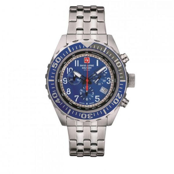 Orologio SWISS ALPINE MILITARY - 7076.9135 Blue/Silver/Silver