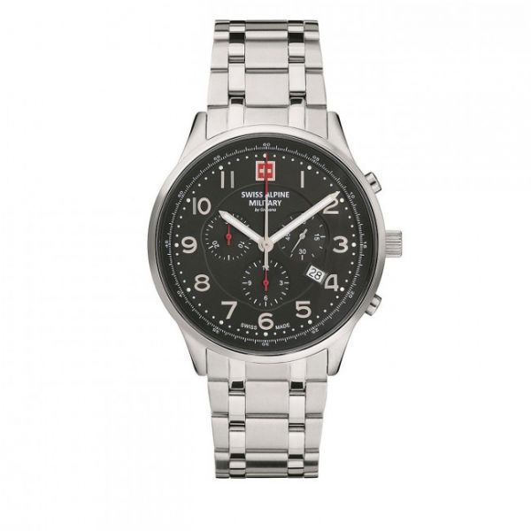 Orologio SWISS ALPINE MILITARY - 7084.9137 Black/Silver/Silver