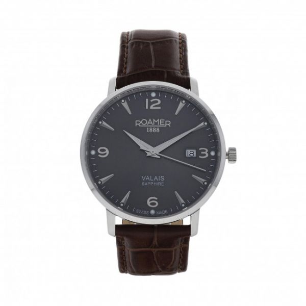 Orologio ROAMER - Valais 958833 41 54 05 Silver/Brown Orologio ROAMER - Valais 958833 41 54 05 Silver/Brown