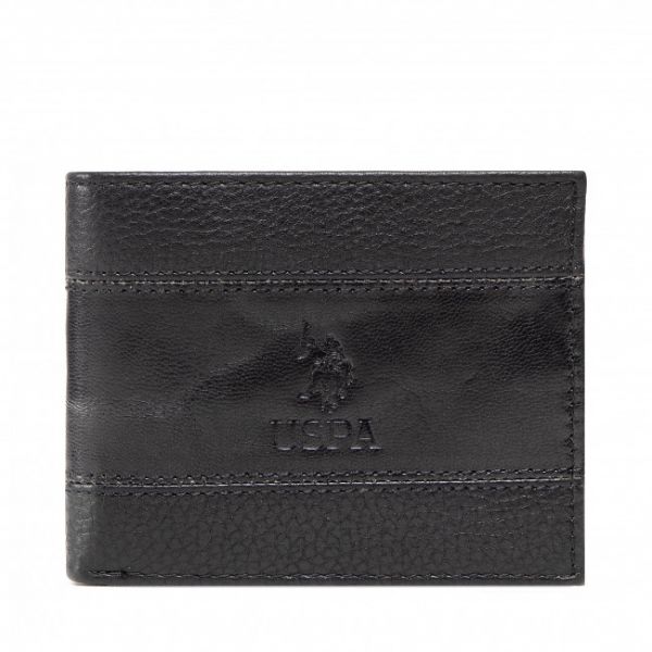 Portafoglio grande da uomo U.S. POLO ASSN. - Horiz. Wallet W/Coin&amp;Flap WIUUO2253MHA000 Black