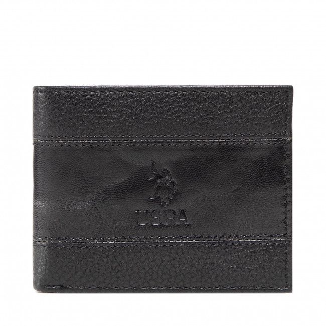 Portafoglio grande da uomo U.S. POLO ASSN. - Horiz. Wallet W/Coin&amp;Flap WIUUO2253MHA000 Black