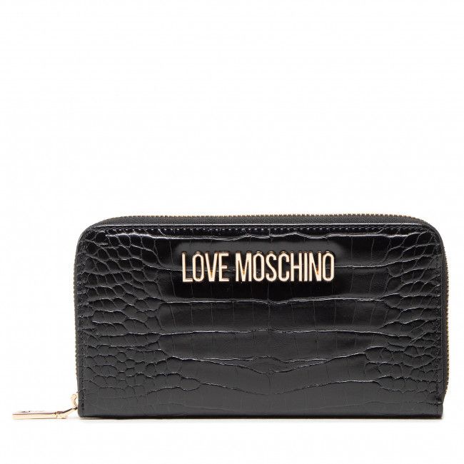 Portafoglio grande da donna LOVE MOSCHINO - JC5624PP1FLF0000 Croco Nero