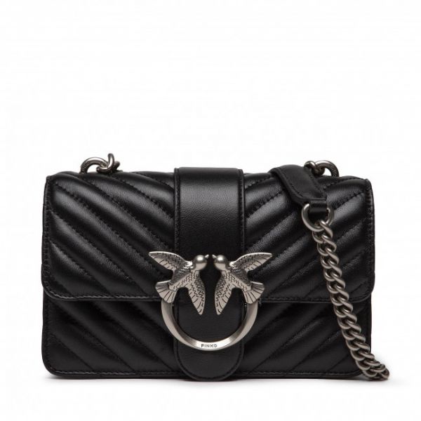 Borsetta Pinko - Love Mini Icon Chevron Cl AL 22-23 PLTT 1P22UJ A03Z Black Z99O Borsetta Pinko - Love Mini Icon Chevron Cl AL 22-23 PLTT 1P22UJ A03Z Black Z99O