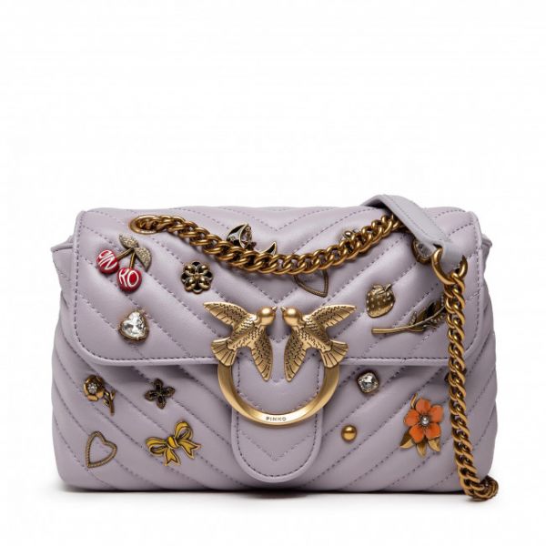 Borsetta PINKO - Love Mini Lady Puff Magic Pins AL 22-23 PLTT 1P22SU A04S Grey I41Q Borsetta PINKO - Love Mini Lady Puff Magic Pins AL 22-23 PLTT 1P22SU A04S Grey I41Q
