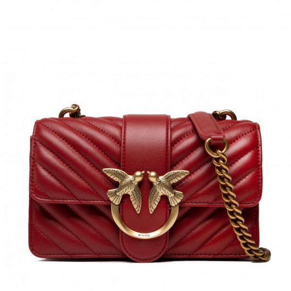 Borsetta PINKO - Love Mini Icon Chevron Cl AI 22-23 PLTT 1P22UJ A03Z Ruby Red R72Q Borsetta PINKO - Love Mini Icon Chevron Cl AI 22-23 PLTT 1P22UJ A03Z Ruby Red R72Q