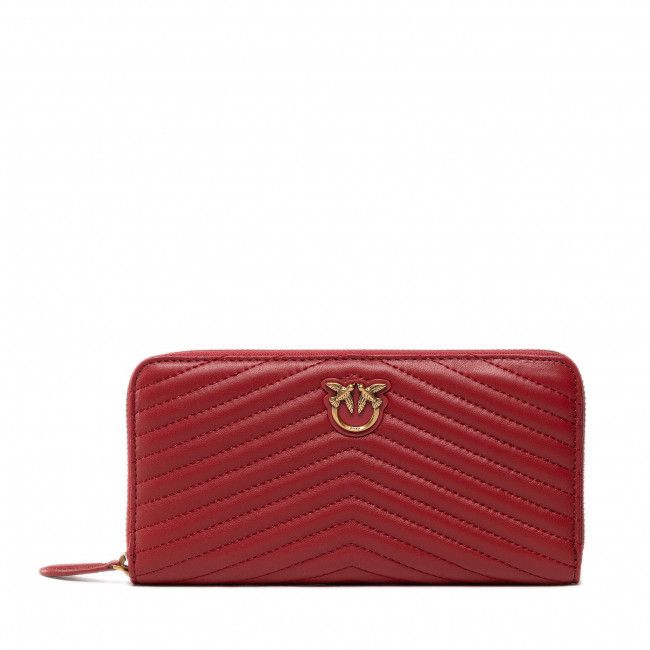 Portafoglio grande da donna Pinko - Ryder Wallet Zip Around L Chevr AI 22-23 PLTT 1P22XQ A03Z Ruby Red R72Q