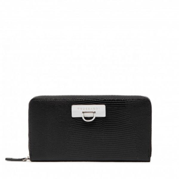 Portafoglio grande da donna TRUSSARDI - Ivy Zip Around Lg 75W00323 Black