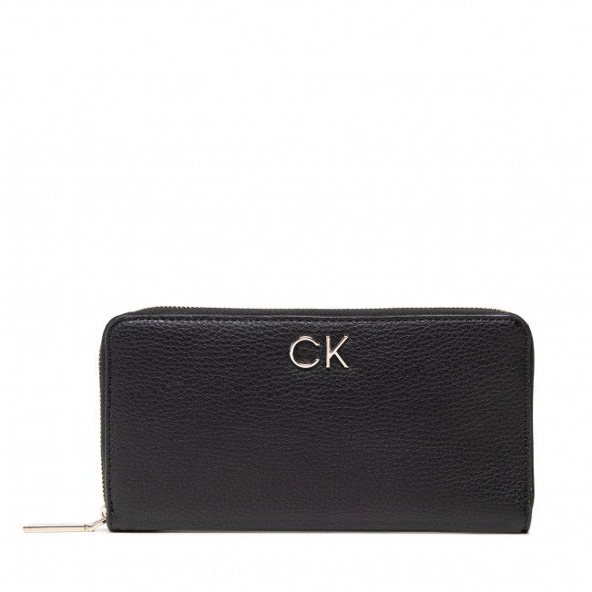 Portafoglio grande da donna CALVIN KLEIN - Re-Lock Slim Z/A Wallet Lg Pbl K60K609482 Ck Black BAX