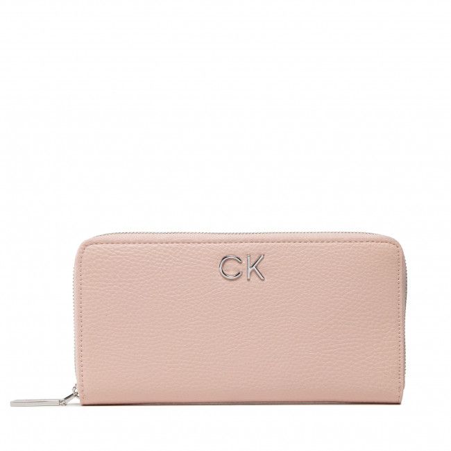 Portafoglio grande da donna Calvin Klein - Re-Lock Slim Z/A Wallet Lg Pbl K60K609482 Spring Rose TER