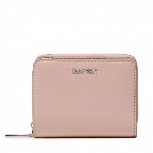 Portafoglio grande da donna CALVIN KLEIN - Ck Must Z/A Wllt Flp Md Saffiano K60K609997 Spring Rose TER