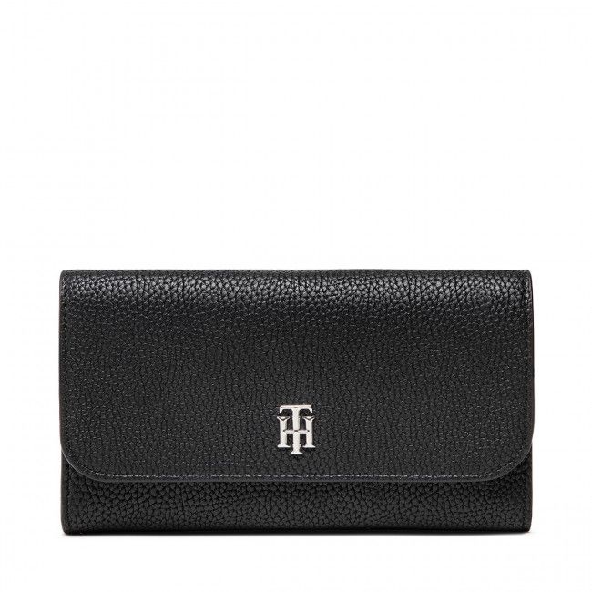 Portafoglio grande da donna Tommy Hilfiger - Th Element Large Flap Wallet AW0AW13663 Bds