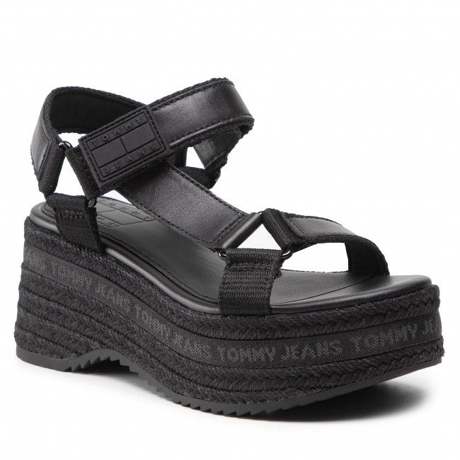 Espadrillas TOMMY JEANS - Wedge Sandal EN0EN01810 Black BDS