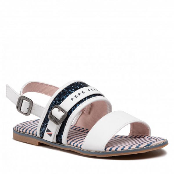 Sandali PEPE JEANS - Elisa Glitter PGS90177 White 800 Sandali PEPE JEANS - Elisa Glitter PGS90177 White 800