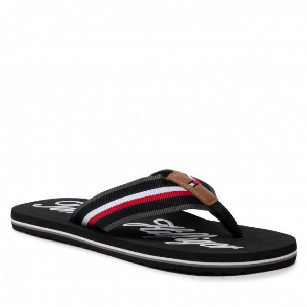 Infradito Tommy Hilfiger - Tommy Outline Beach Sandal FM0FM04306 Black BDS Infradito Tommy Hilfiger - Tommy Outline Beach Sandal FM0FM04306 Black BDS