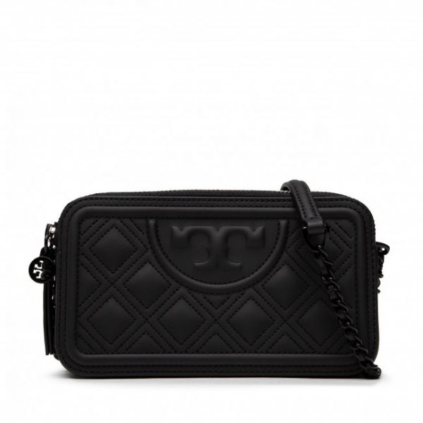 Borsetta TORY BURCH - Fleming Matte Double-Zip Mini Bag 90492 Black 001 Borsetta TORY BURCH - Fleming Matte Double-Zip Mini Bag 90492 Black 001