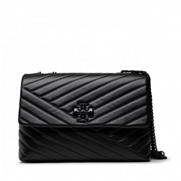 Borsetta TORY BURCH - Kira Chevron Powder 90857 Black/Silver 003 Borsetta TORY BURCH - Kira Chevron Powder 90857 Black/Silver 003