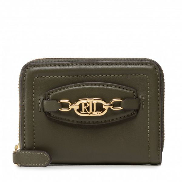 Portafoglio piccolo da donna LAUREN RALPH LAUREN - Ovl Smp Zip 432871780004 Classic Olive