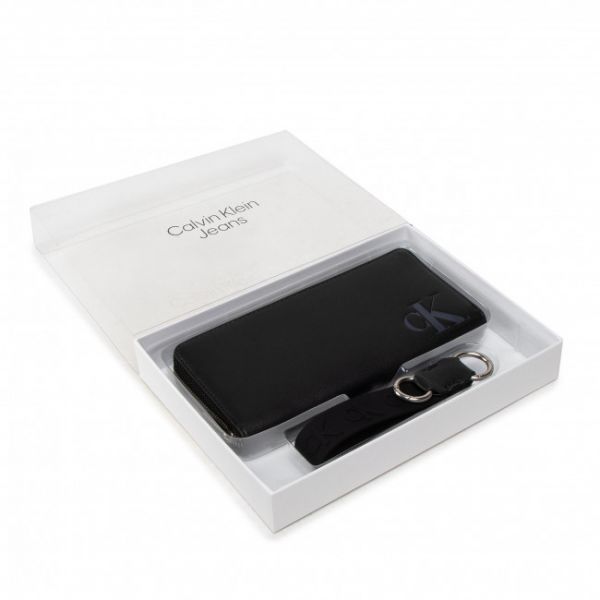 Set regali Calvin Klein Jeans - Zip Around + Clip Keyfob K60K610148 Blk