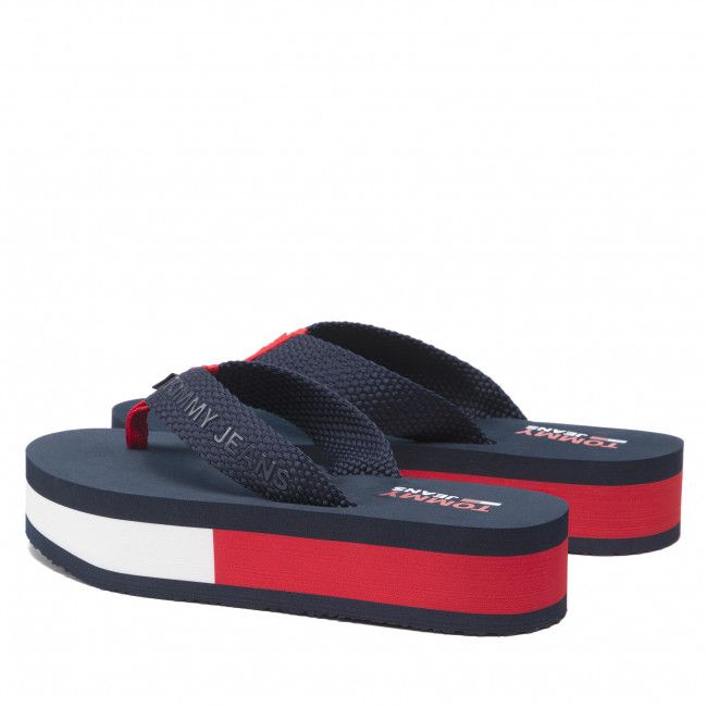 Infradito TOMMY JEANS - Webbing Mid Beach Sandal EN0EN01819 Twilight Navy C87