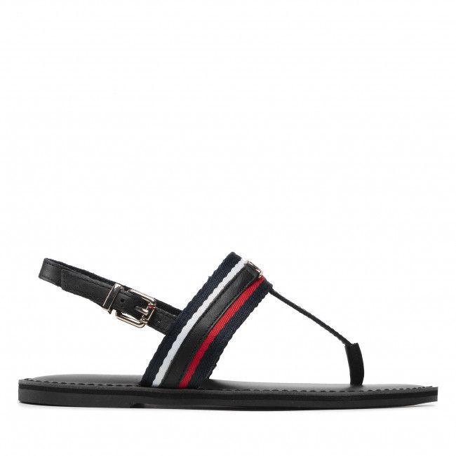 Sandali TOMMY HILFIGER - Corporate Th Webbing Flat Sandal FW0FW06543 Black BDS