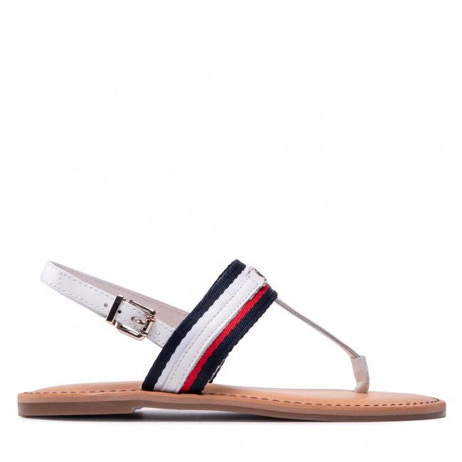 Sandali TOMMY HILFIGER - Corporate Webbing Flat Sandal FW0FW06232 Ecru YBL