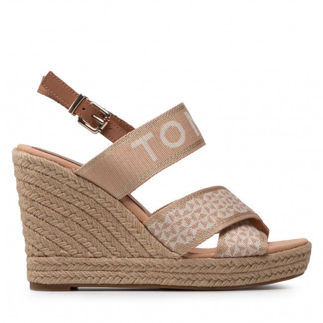 Espadrillas TOMMY HILFIGER - Webbing High Wedge Sandal FW0FW06355 Sandrift ABR