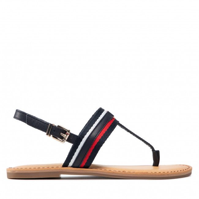 Sandali TOMMY HILFIGER - Corporate Webbing Flat Sandal FW0FW06232 Desert Sky DW5