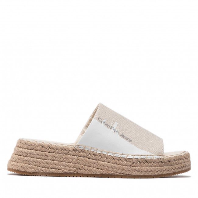 Espadrillas CALVIN KLEIN JEANS - Sporty Wedge Sandal Monogram YW0YW00566 Eggshell ACF