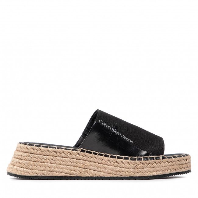 Espadrillas CALVIN KLEIN JEANS - Sporty Wedge Sandal Monogram YW0YW00566 Black BDS