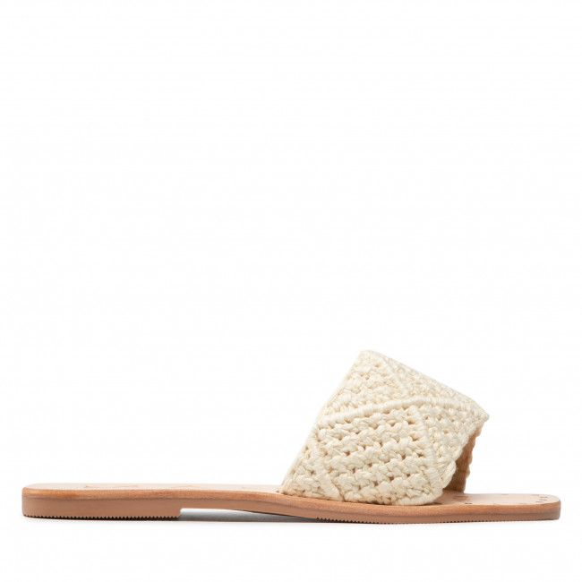 Ciabatte MANEBI - Leather Sandals S 6.9 Y0 Cream Cotton Crochet