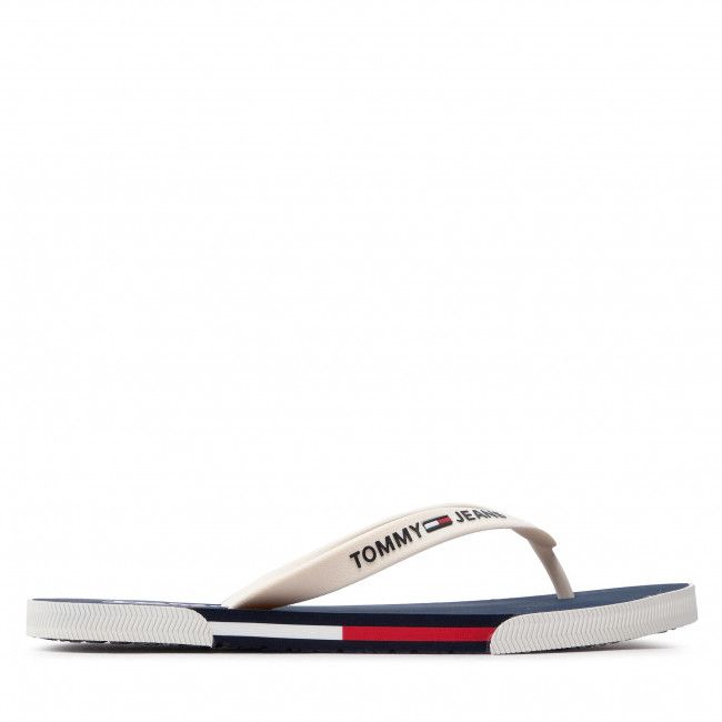 Infradito TOMMY JEANS - Mens Flag Beach Sandal EM0EM01032 Ecru YBL