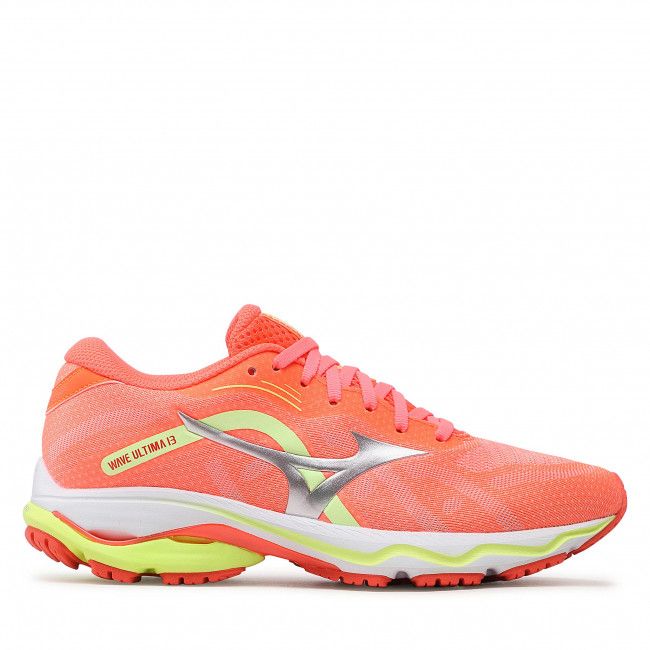 Scarpe Mizuno - Wave Ultra 13 J1GD2218 Neonflame/Silver/Neolime