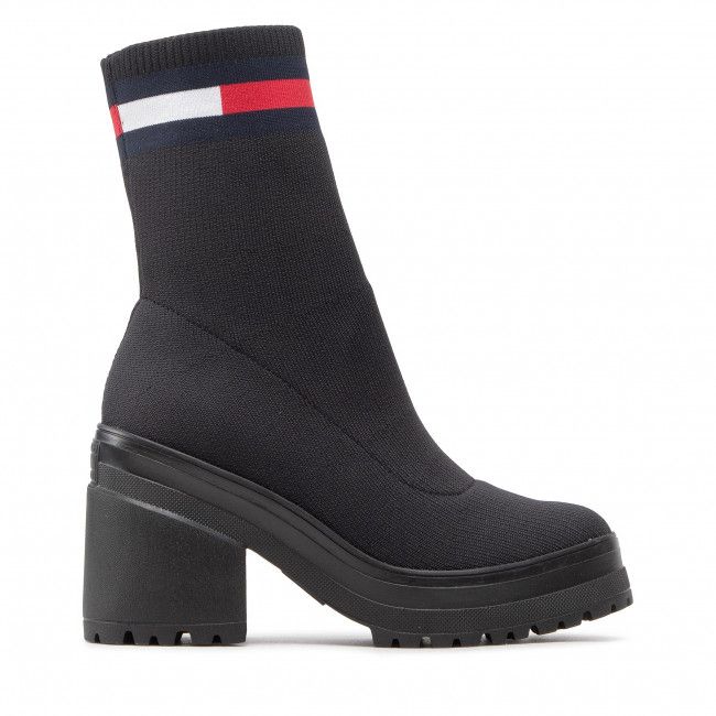 Tronchetti Tommy Jeans - Water Resistent Knitted Boot EN0EN01914 Black BDS