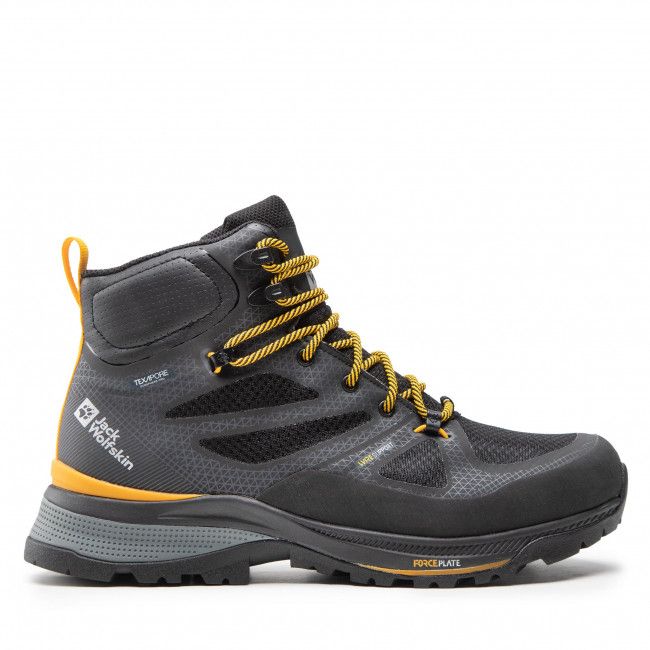 Scarpe da trekking Jack Wolfskin - Force Striker Texapore Mid M 4038823 Black/Burly Yellow Xt