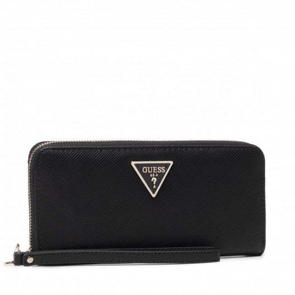 Portafoglio grande da donna Guess - Laurel Slg Large Zip Around SWZG85 00460 BLA