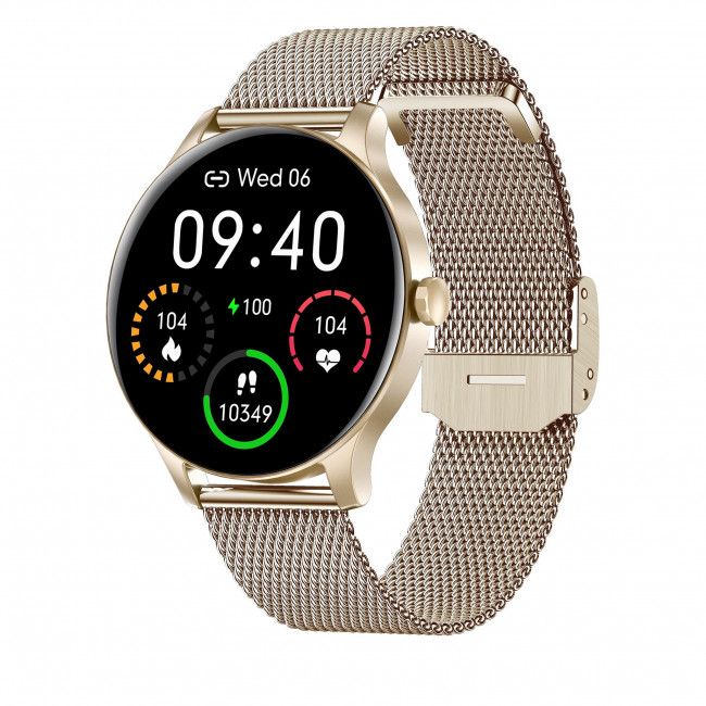 Smartwatch Garett Electronics - Classy Gold Steel