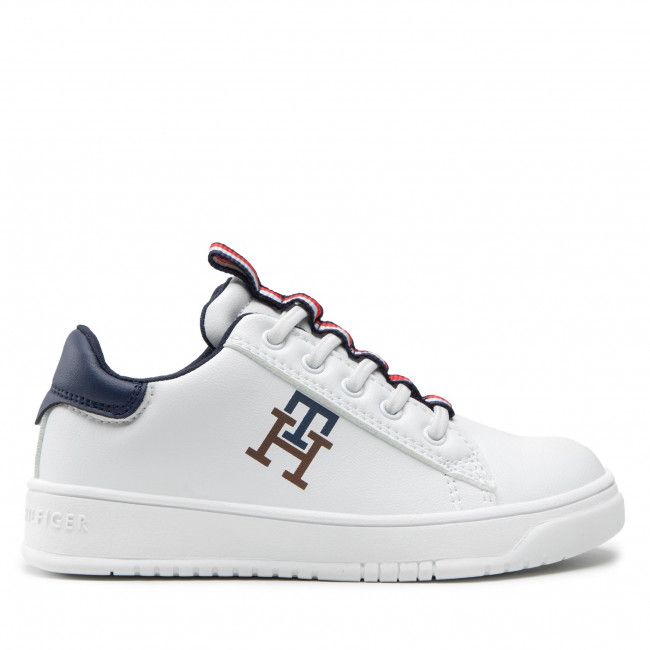 Sneakers TOMMY HILFIGER - Low Cut Lace-Up Sneaker T3B9-32466-1355 M White/Blue X336