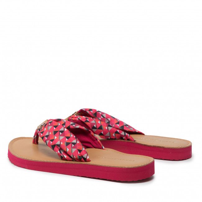 Infradito TOMMY HILFIGER - Th Geo Print Flat Beach Sandal FW0FW06428 Island Geo Pink 0JX