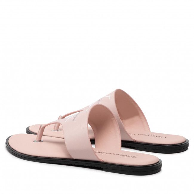 Infradito CALVIN KLEIN JEANS - Flat Sandal Toe Slide Lth YW0YW00538 Pale Conch Shell TFT