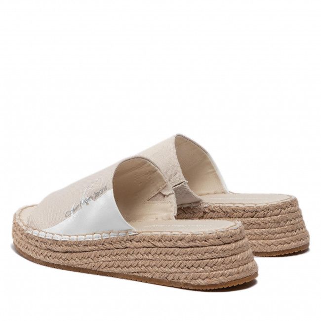 Espadrillas CALVIN KLEIN JEANS - Sporty Wedge Sandal Monogram YW0YW00566 Eggshell ACF