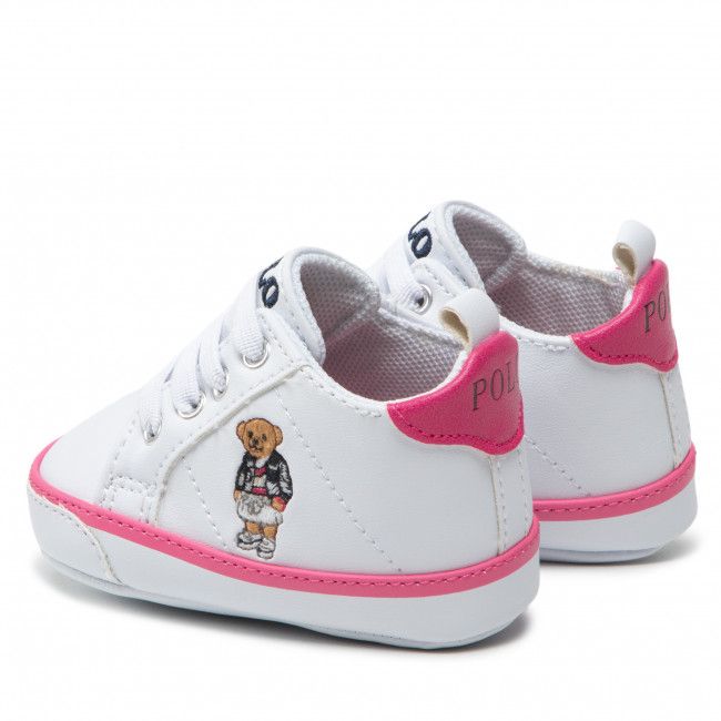 Sneakers Polo Ralph Lauren - Quilton Bear Gore Hi RL100651 White/Baja Pink