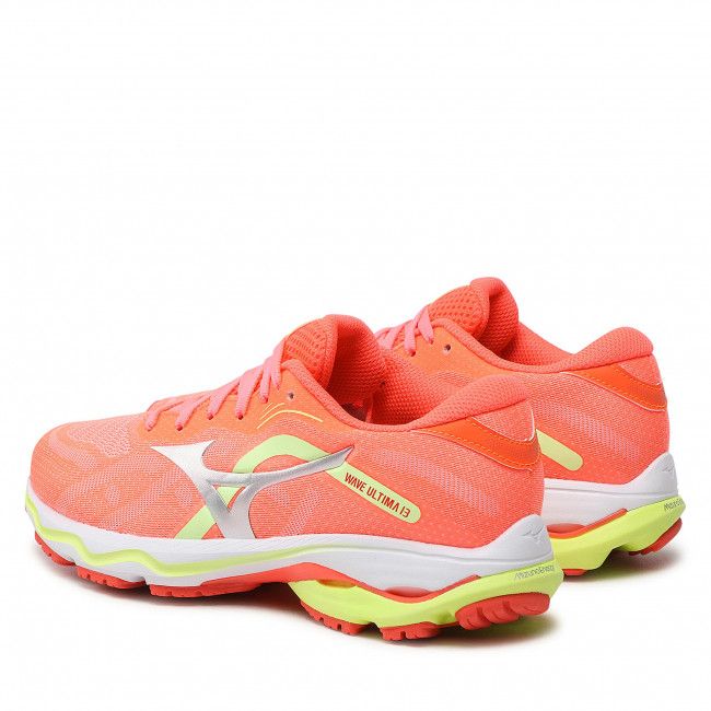 Scarpe Mizuno - Wave Ultra 13 J1GD2218 Neonflame/Silver/Neolime