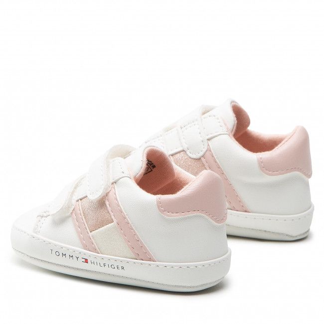 Sneakers TOMMY HILFIGER - Velcro Shoe T0A4-32111-0724 White/Pink X134