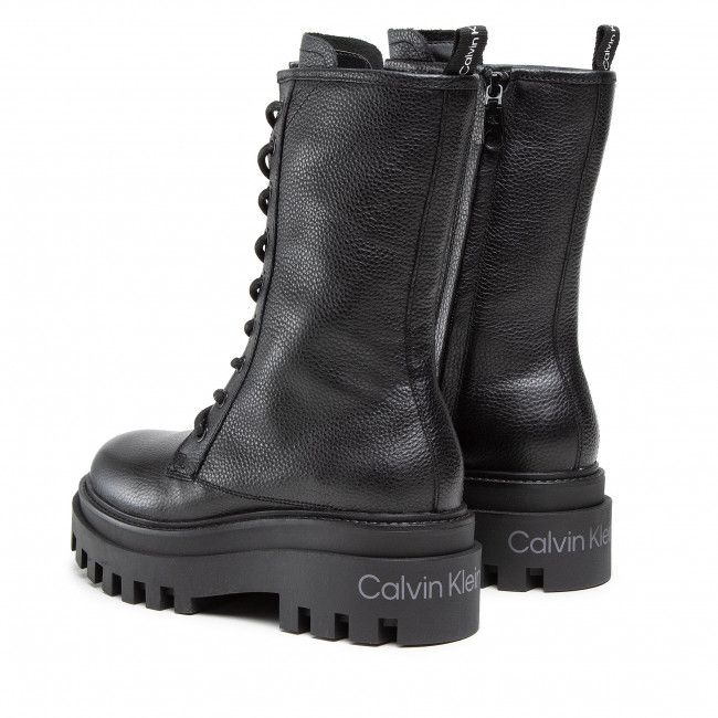 Tronchetti Calvin Klein Jeans - Flatform Mid Laceup Boot YW0YW00843 Black BDS