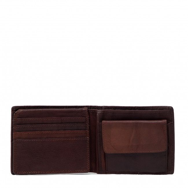 Portafoglio grande da uomo U.S. Polo Assn. - Horiz. Wallet W/Coin&amp;Flap WIUUY2260MHA560 Cognac