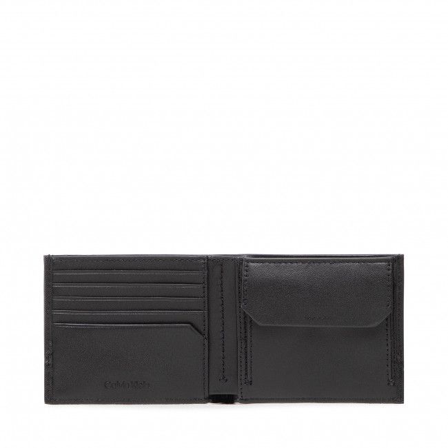 Portafoglio grande da uomo Calvin Klein - Slim Plaque Bifold 5cc W/Coin K50K509638 Ck Black BAX