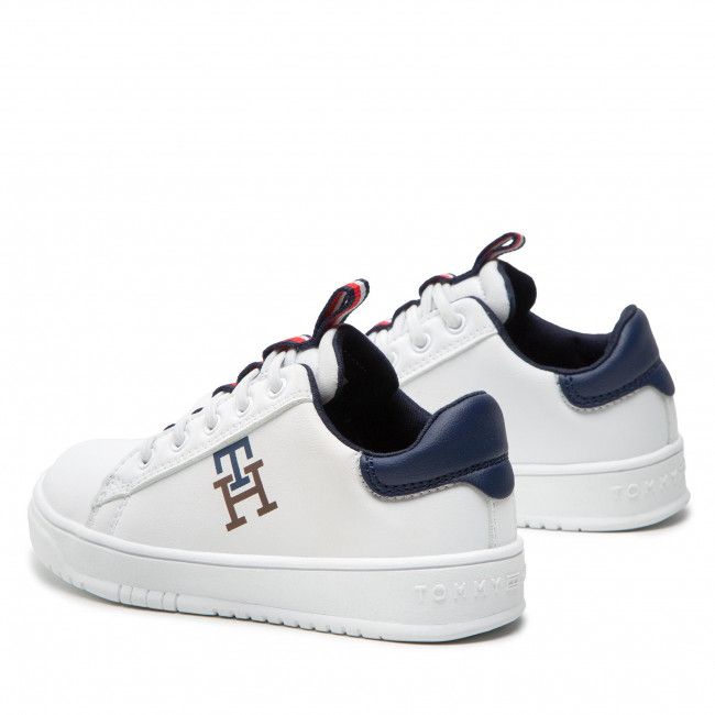 Sneakers TOMMY HILFIGER - Low Cut Lace-Up Sneaker T3B9-32466-1355 M White/Blue X336