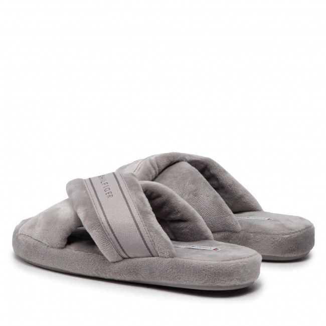 Pantofole TOMMY HILFIGER - Comfy Home Slippers With Straps FW0FW06587 City Grey PKG