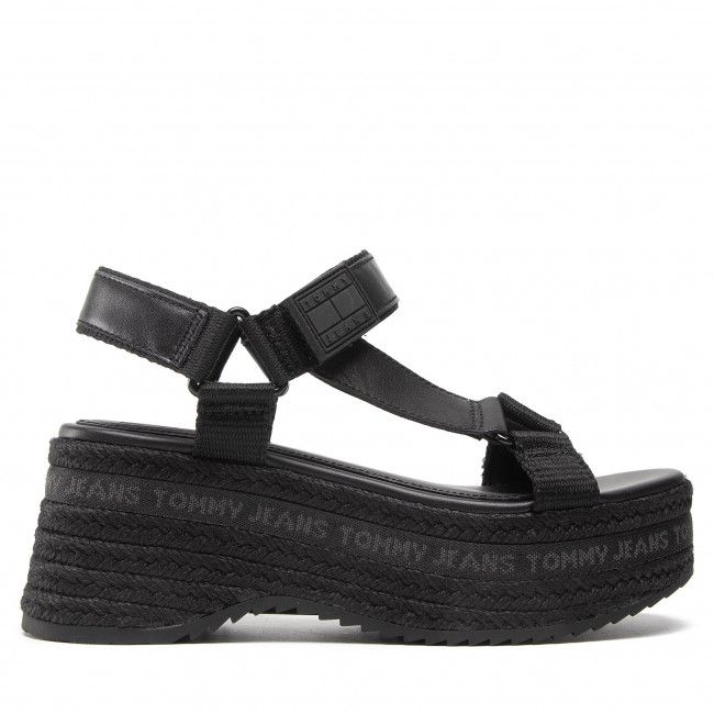 Espadrillas TOMMY JEANS - Wedge Sandal EN0EN01810 Black BDS